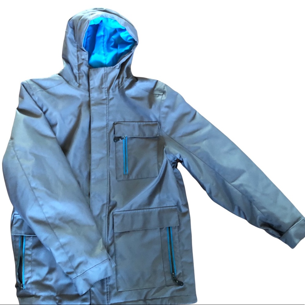 Firefly Winter ski snowboard jacket long grey & blue